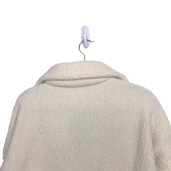 J Crew Ivory Crop Half Zip Polartec Fleece Pullover Sweater - Picture 6 of 10